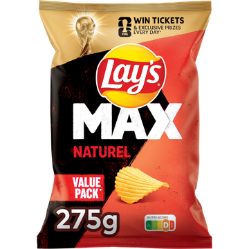 Lay's Max Ribbel Chips Naturel 275 gr