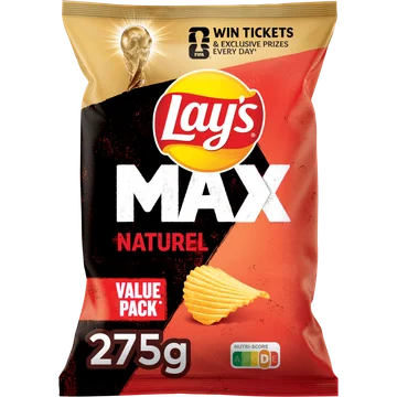 Lay's Max Ribbel Chips Naturel 275 gr