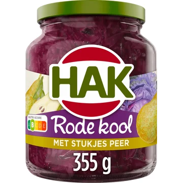 Hak Rode Kool met Stukjes Peer 355 g