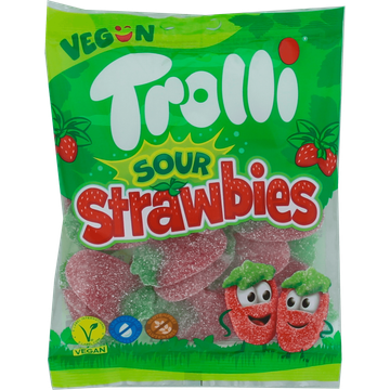 Trolli Sour Strawbies Fruitgom 175 g