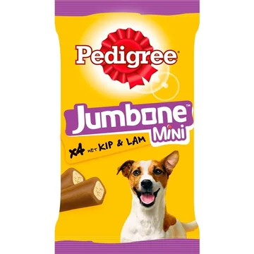 Pedigree Jumbone Mini Kauwstaaf - Kip & Lam - Hondensnack - 4 Stuks