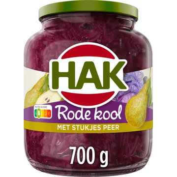 Hak Rode Kool met Stukjes Peer 700 g