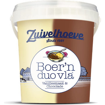 Zuivelhoeve Boer'n Vla Duo Vanille Choco 750g