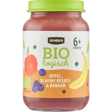 Jumbo Babyvoeding Biologisch Appel, Blauwe Bosbes & Banaan 6+ Maanden 190 g