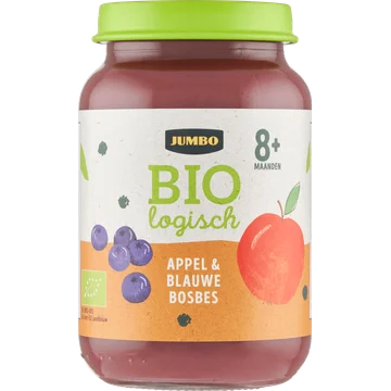 Jumbo Babyvoeding Biologisch Appel & Blauwe Bosbes 8+ Maanden 190 g