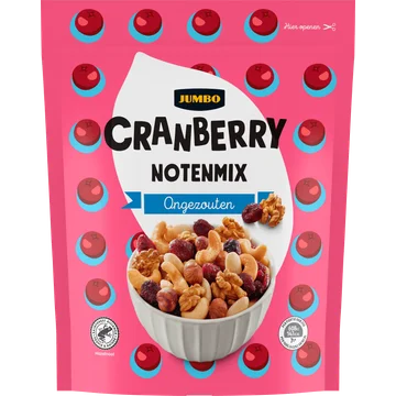 Jumbo Cranberry Notenmix Ongezouten 200 g
