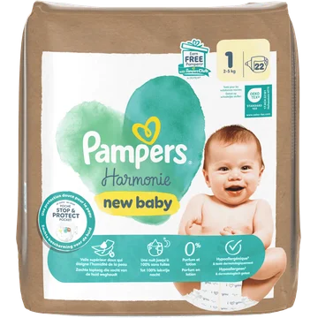 Pampers Harmonie Luiers Maat 1, 22 Luiers