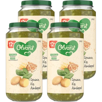 Olvarit 12+ Maanden Spinazie Kip Aardappel 4 x 250g