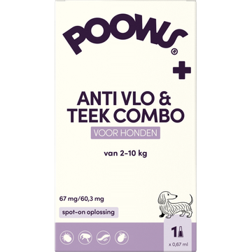 PoOws Anti Vlo & Teek Combo  67 mg/ 60,3 mg spot-on oplossing Hond (2-10 kg)