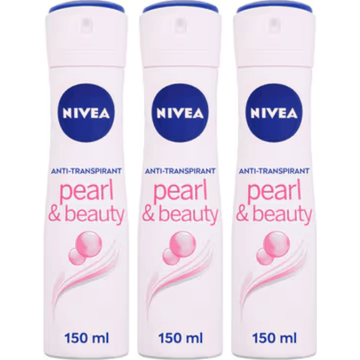 NIVEA Pearl & Beauty Anti-Transpirant Spray 3 x 150ml
