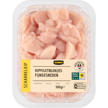 Jumbo Scharrelkip Kipfiletblokjes Fijngesneden 500 g