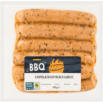 Jumbo BBQ Chipolata Kip Black Garlic 250 g