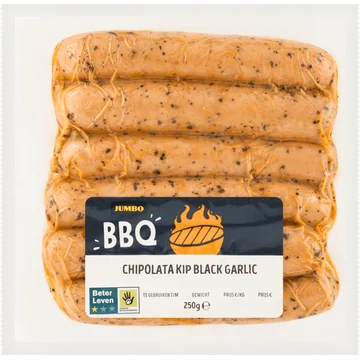Jumbo BBQ Chipolata Kip Black Garlic 250 g