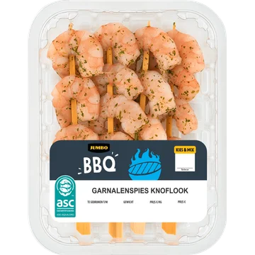 Jumbo BBQ Garnalenspies Knoflook 120 g