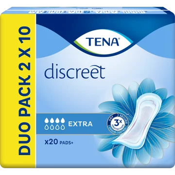 Tena Discreet with InstaDry Zone Extra Duo Pack 2 x 10 Stuks