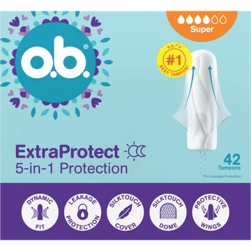 o.b. ExtraProtect 5-in-1 Protection Super Tampons 42 Stuks