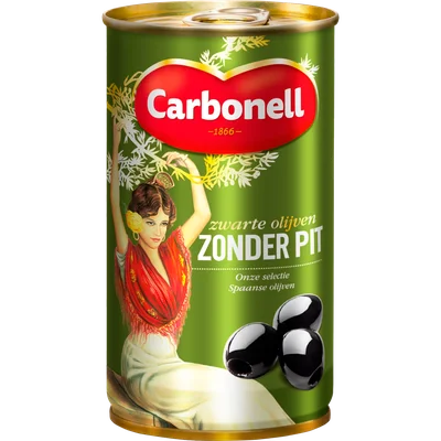 Carbonell Zwarte olijven zonder pit