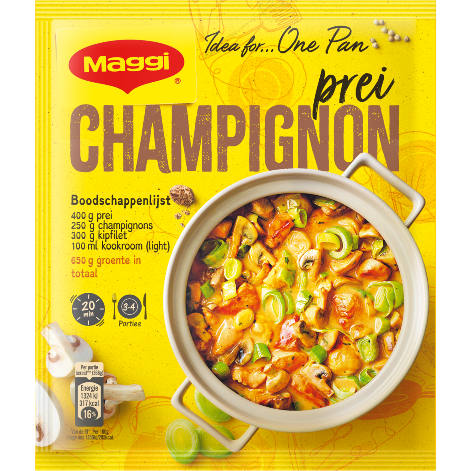 Maggi Hollands pannetje champignonsaus