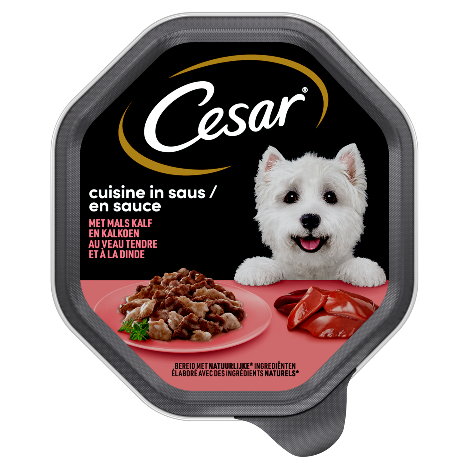 Cesar Classic hondenvoer kalf & kalkoen in saus