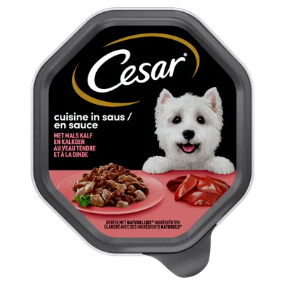 Cesar Classic hondenvoer kalf & kalkoen in saus