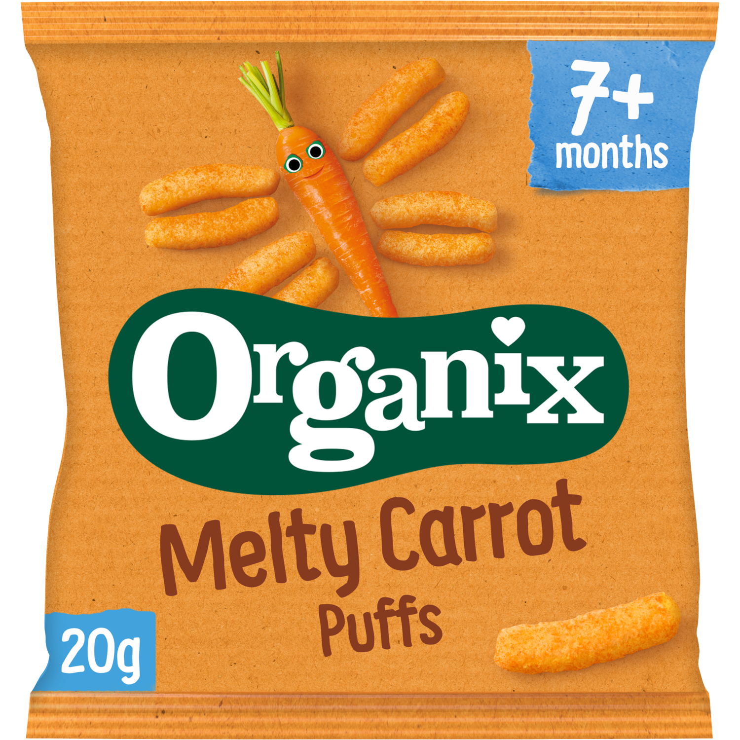 Organix Fingerfoods  7+ maanden corn puffs carrot