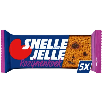 Snelle Jelle Ontbijtkoek rozijnen 5 stuks