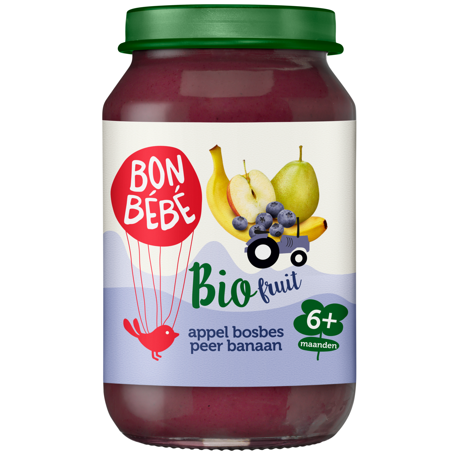 Bonbébé Fruithapje 6+ maanden appel-bosbes-peer-banaan