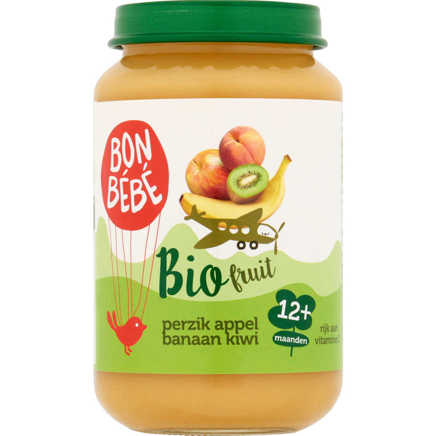 Bonbébé Fruithapje 12+ maanden perzik-appel-banaan-kiwi