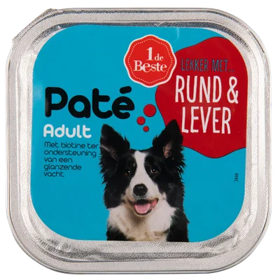 1 de Beste Hond pate rund & lever