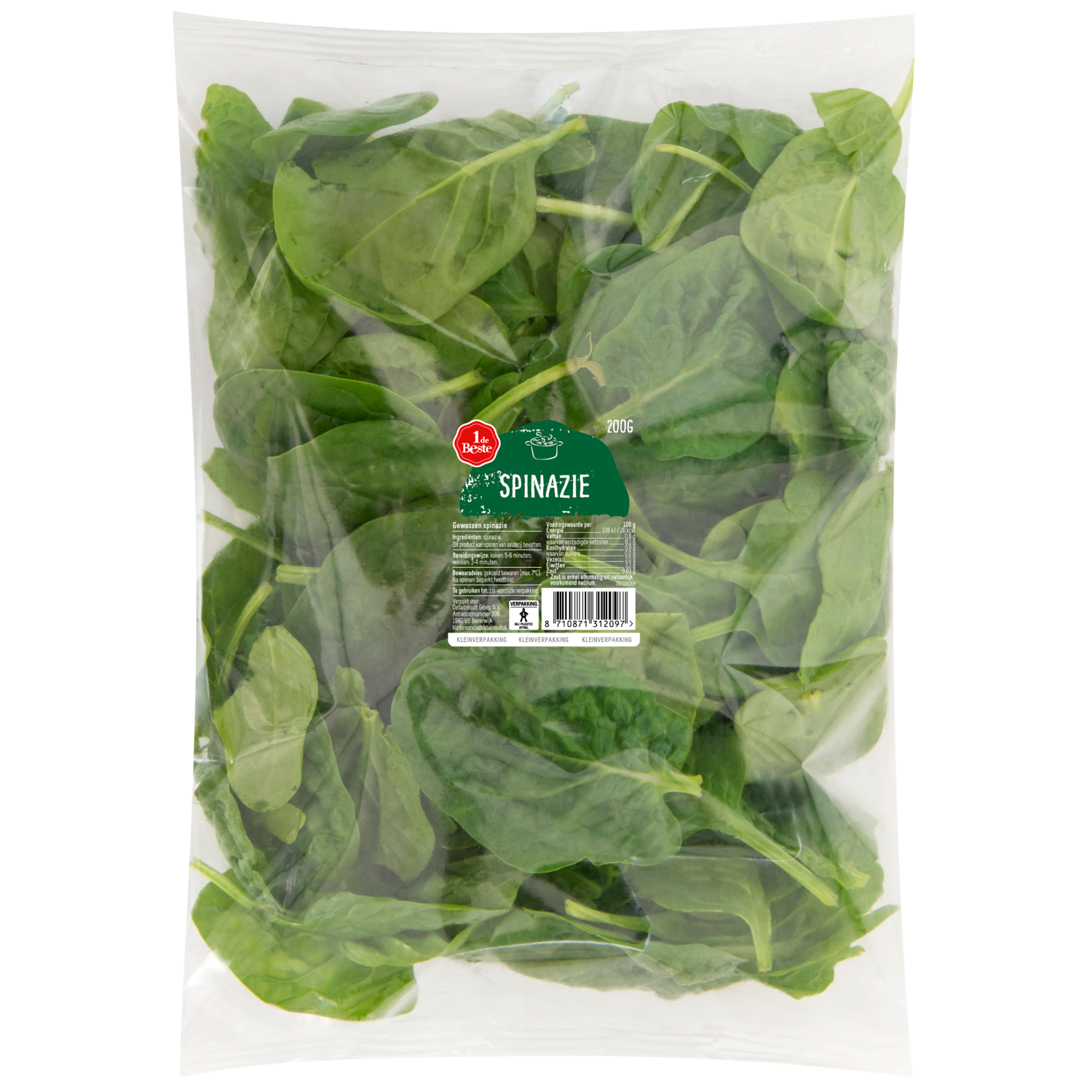 1 de Beste Spinazie gewassen kleinverpakking