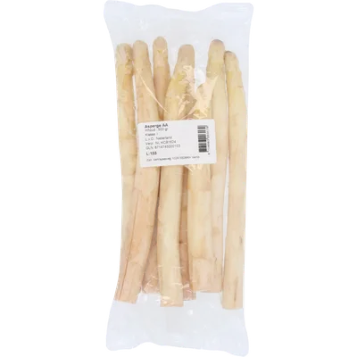 Witte asperges verpakt