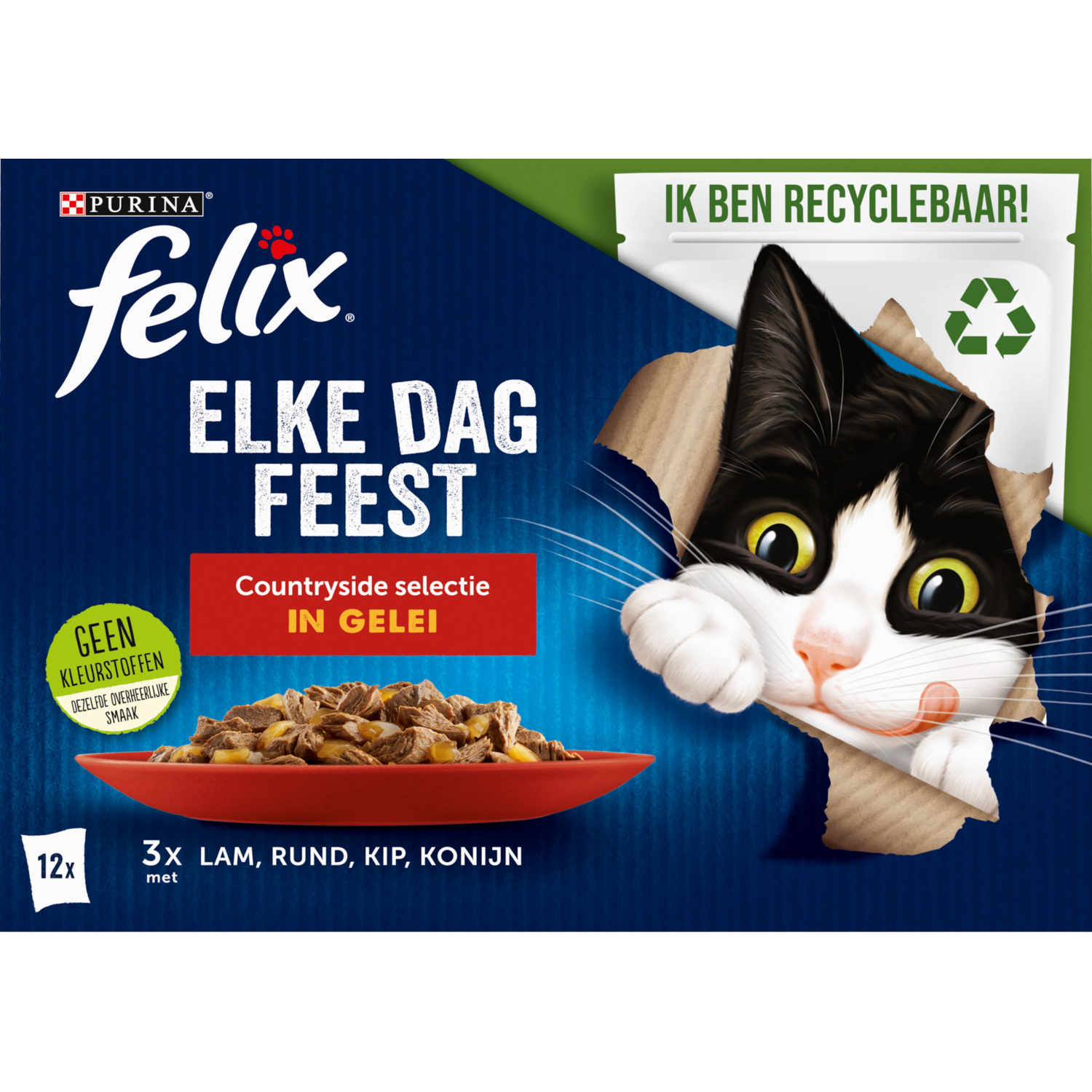Felix Kattenvoer elke dag feest countryside in gelei 12 x 85gr