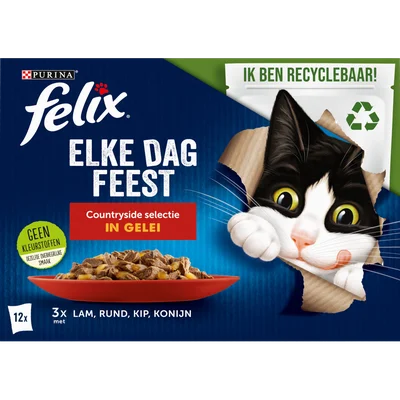 Felix Kattenvoer elke dag feest countryside in gelei 12 x 85gr