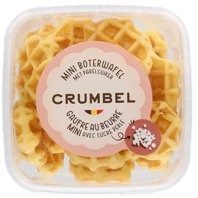 Crumbel Mini wafel met parelsuiker