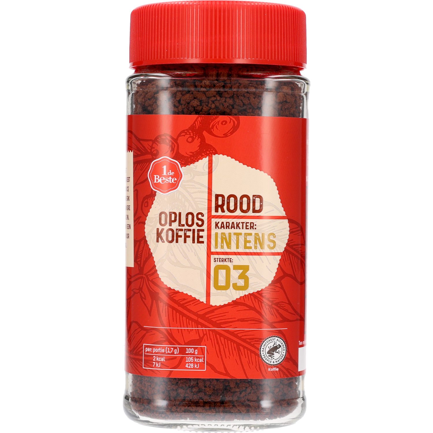 1 de Beste Oploskoffie rood