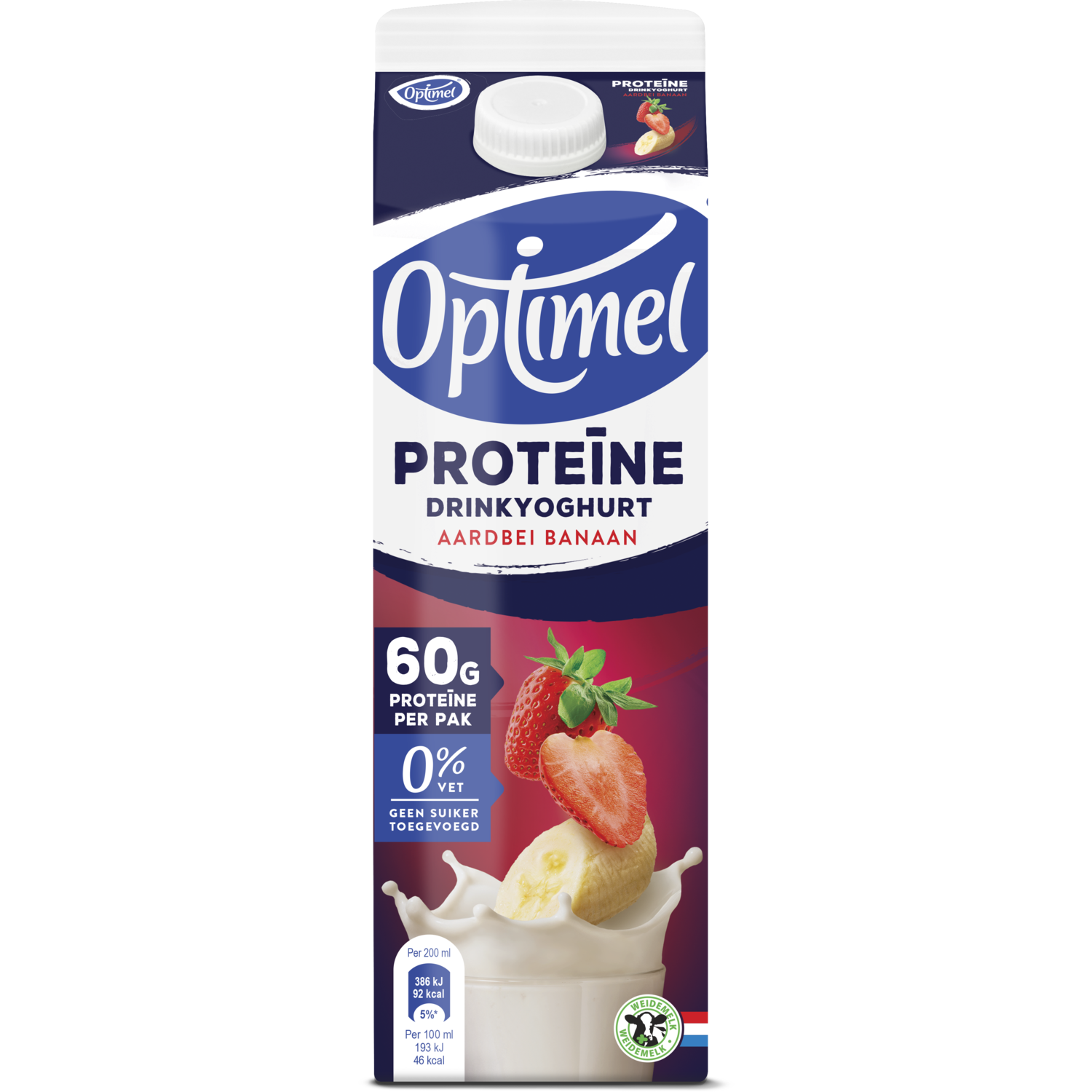 Optimel Drinkyoghurt aardbei banaan proteine