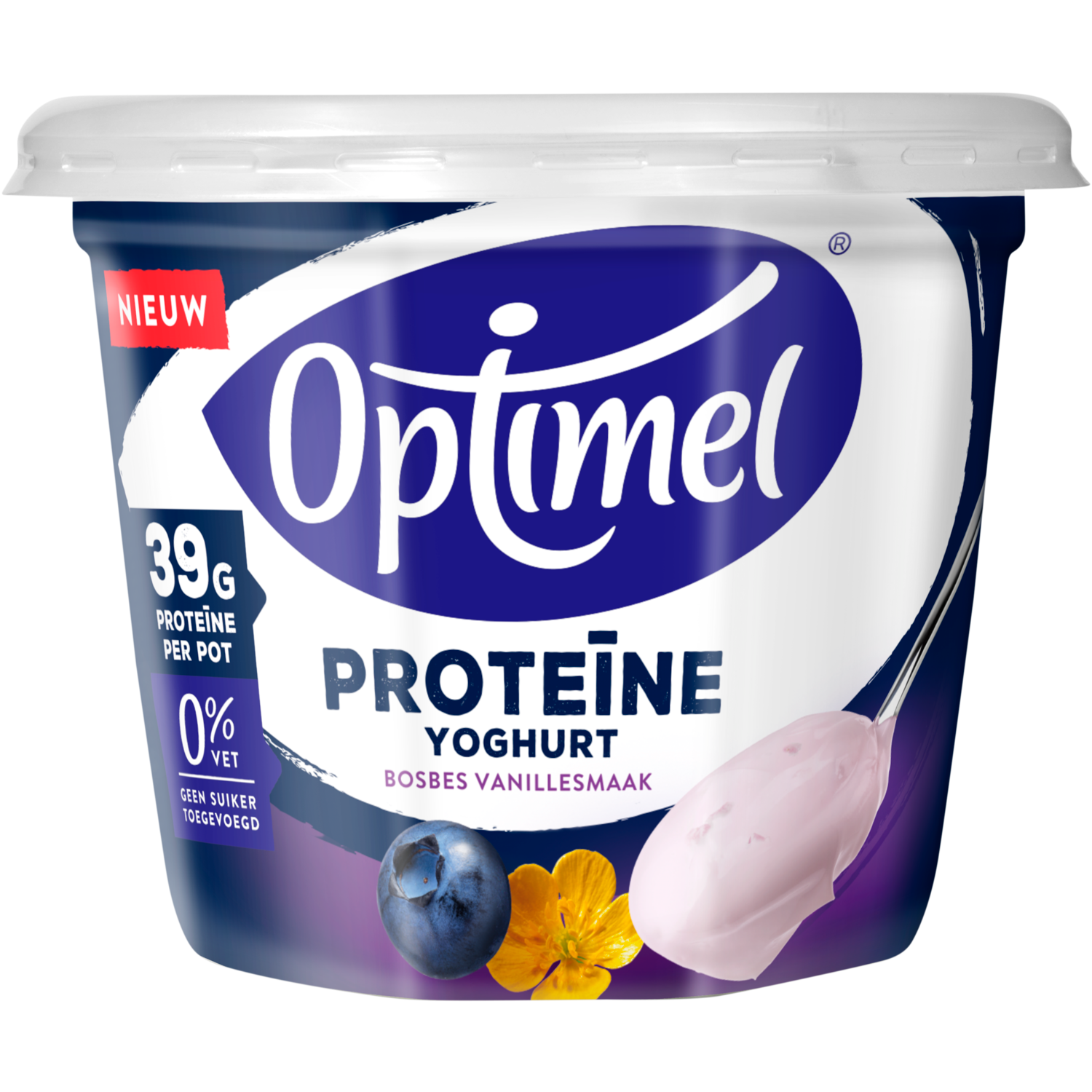 Optimel Yoghurt griekse stijl bosbes vanille protein