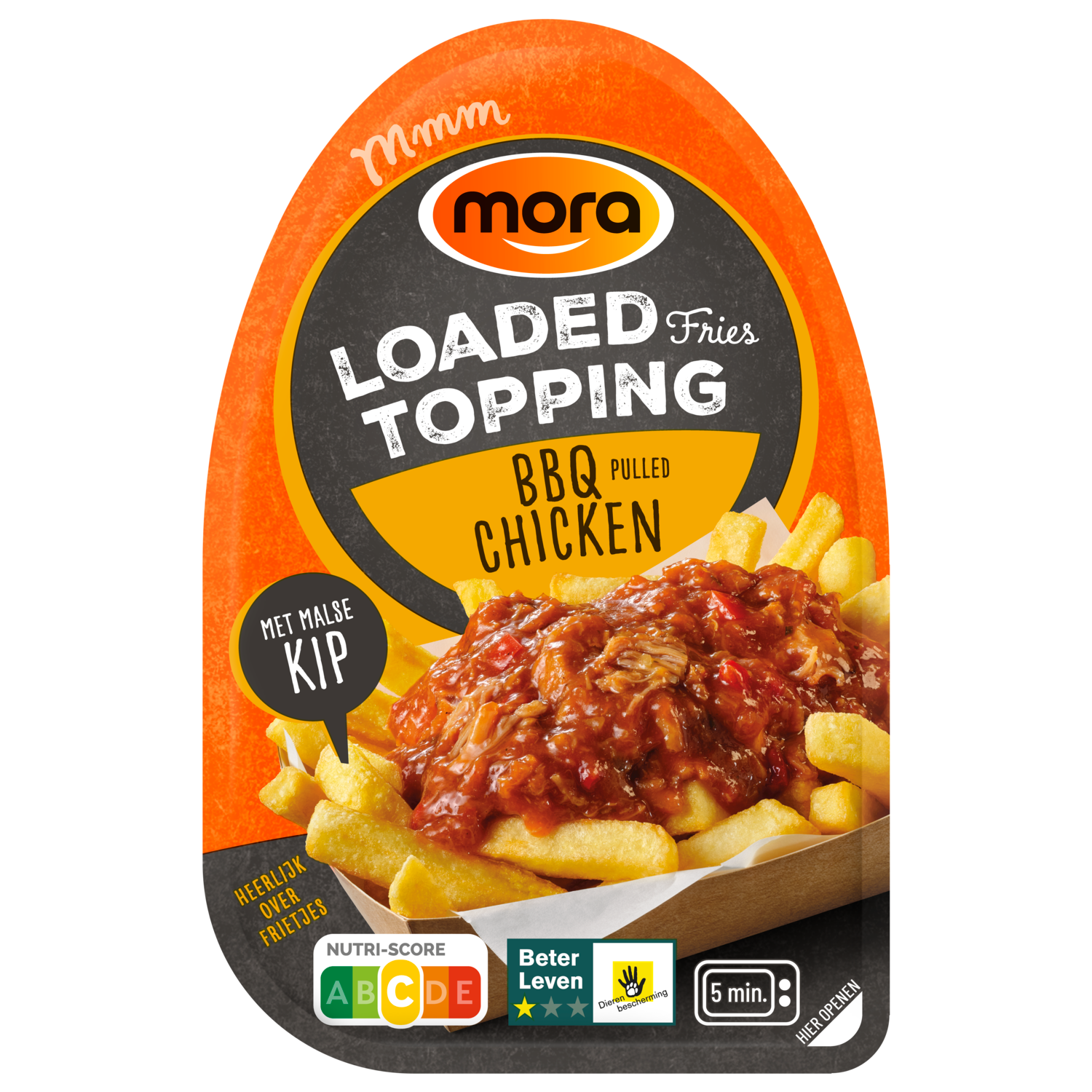 Mora Loaded fries topping bbq pulled chicken