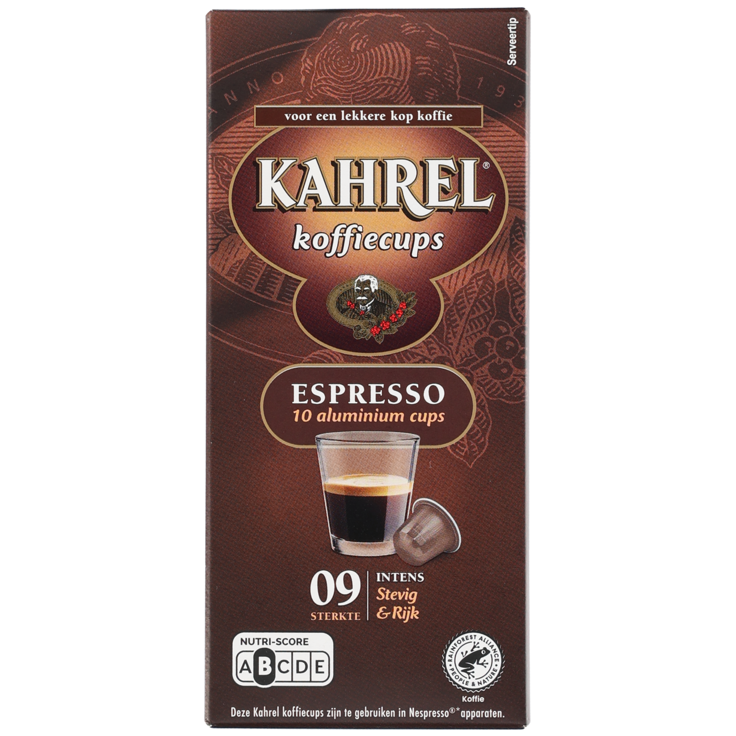 Kahrel Koffiecups espresso sterkte 9