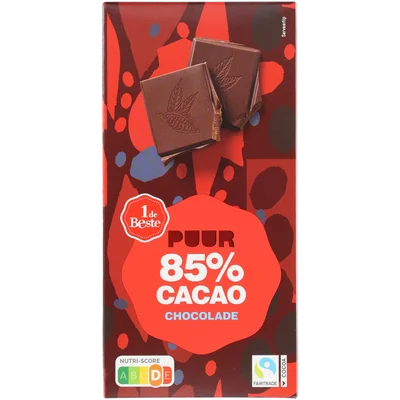 1 de Beste Chocoladetablet puur 85% cacao