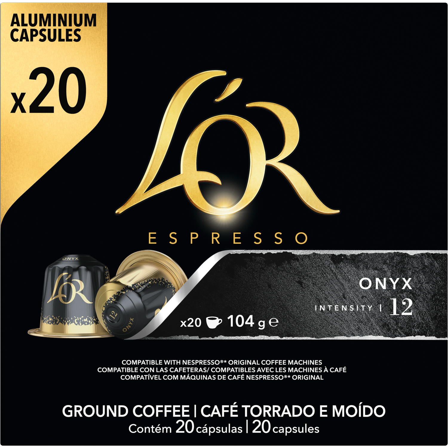 L'Or Koffiecups onyx sterkte 12