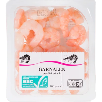 Garnalen gekookt en gepeld