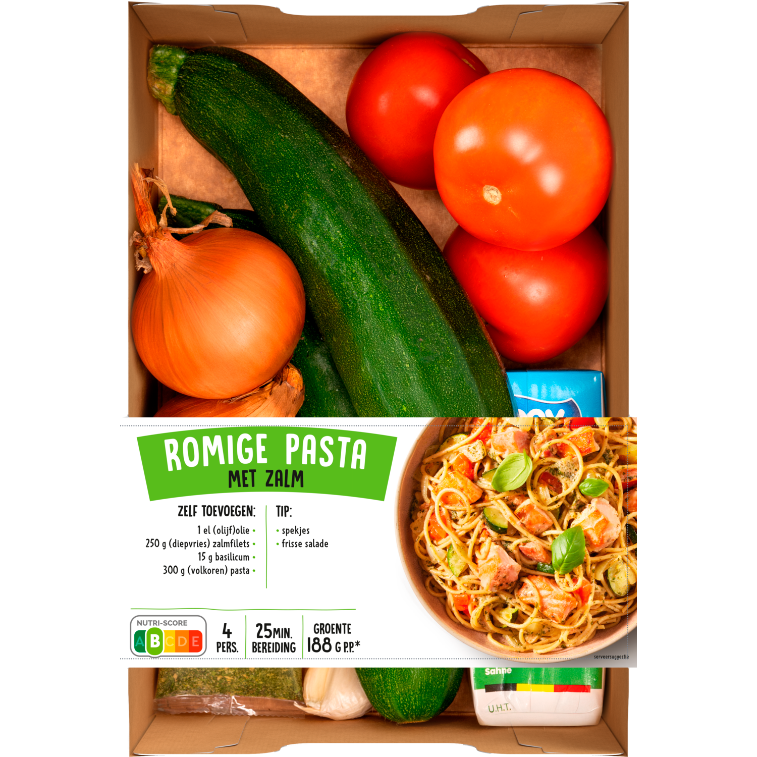 Romige pasta zalm verspakket