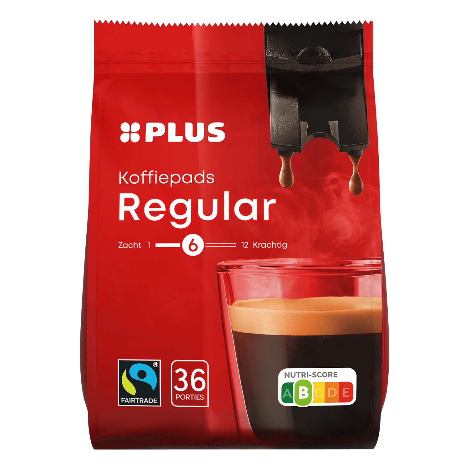 PLUS Koffiepads regular Fairtrade