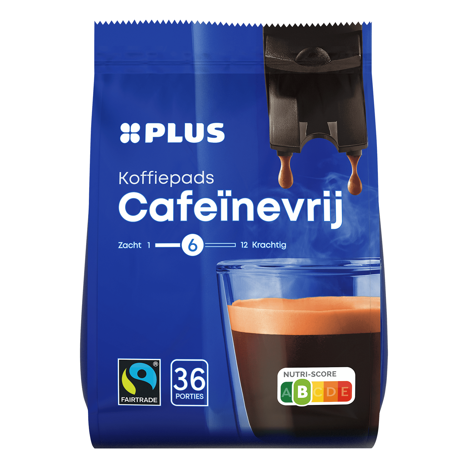 PLUS Koffiepads decaf Fairtrade