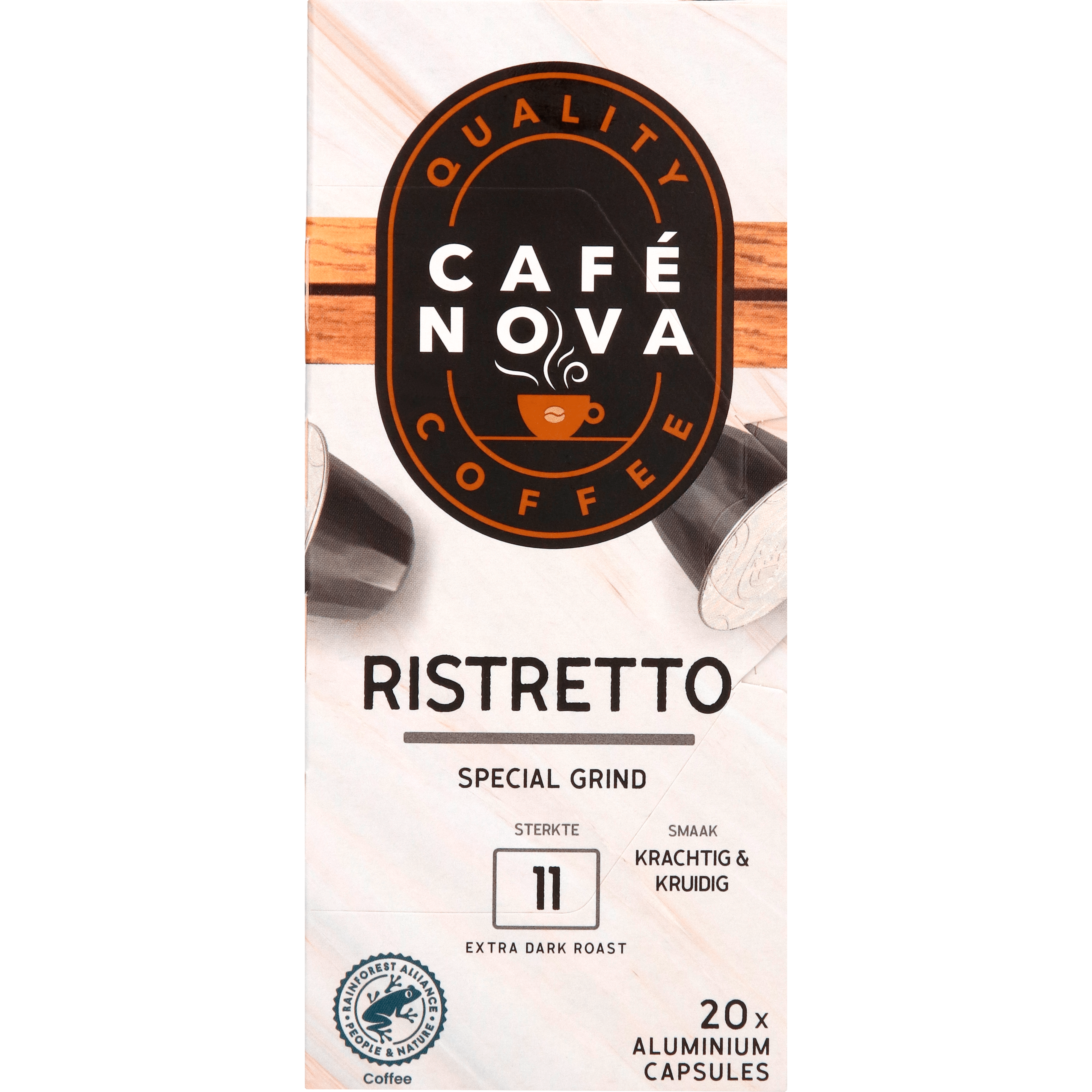 Café Nova Koffiecups ristretto sterkte 11