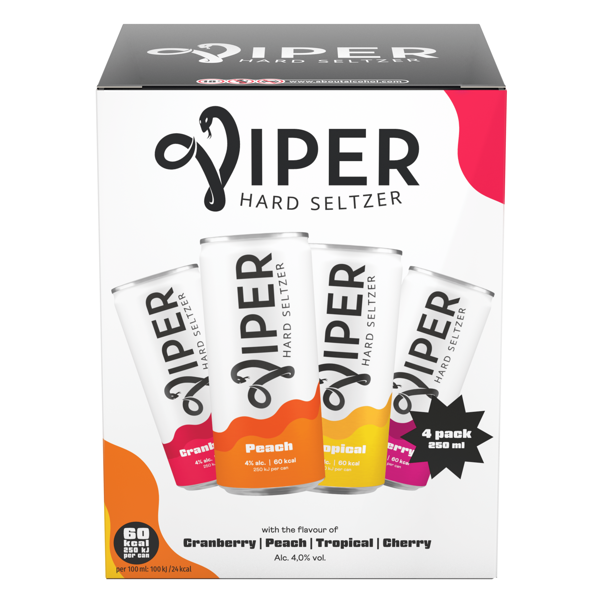 Viper Variety pack cranberry, peach, tropica