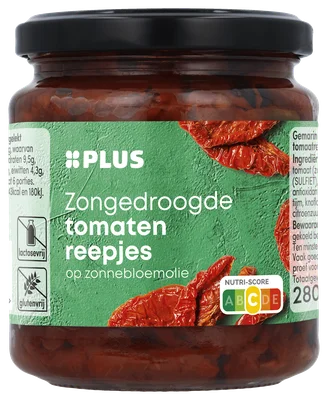 PLUS Zongedroogde tomatenreepjes op olie