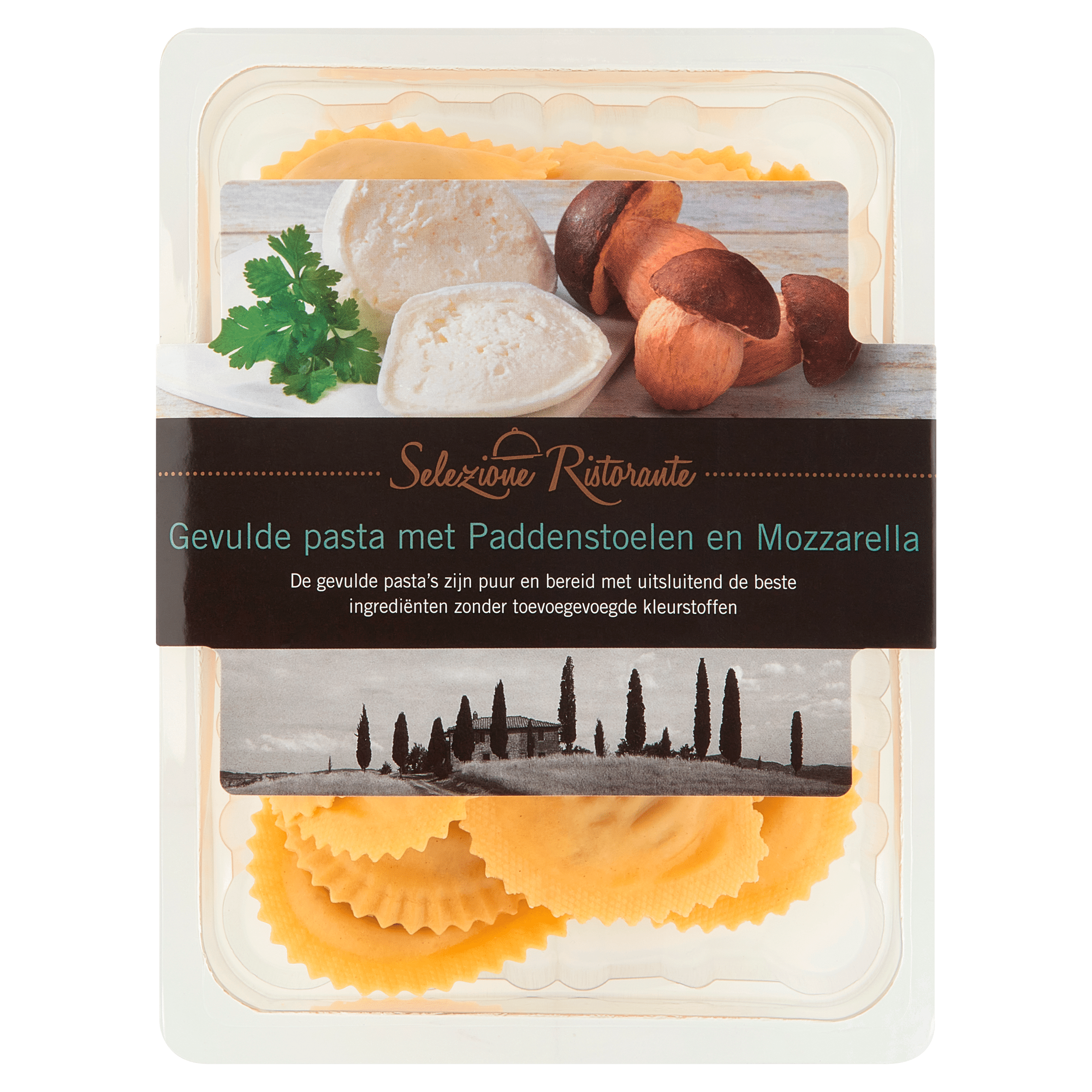 Selezione Ristorante Gevulde pasta paddenstoelen mozzarella
