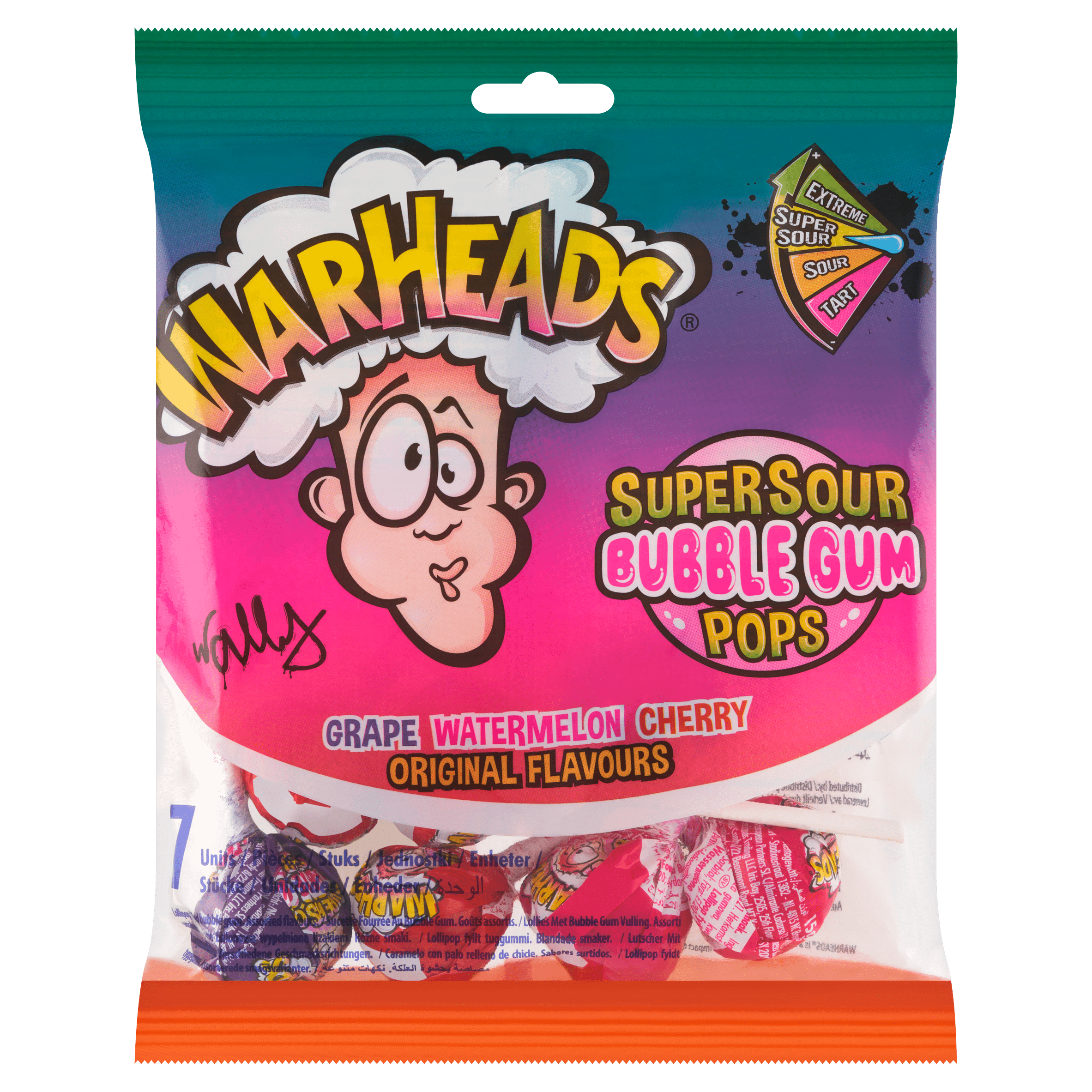 Warheads Super Sour Bubble Gum Pops